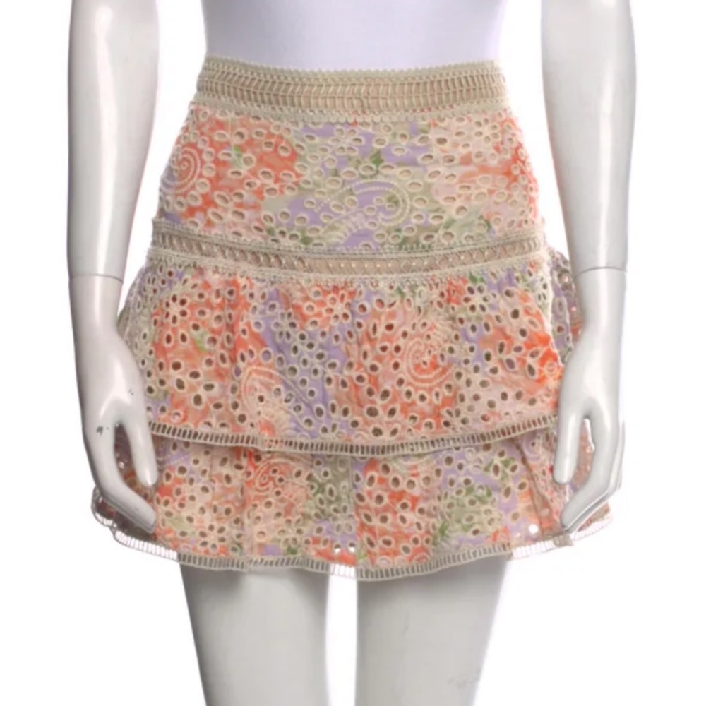 Alice and Olivia Embroidered Floral Skirt
